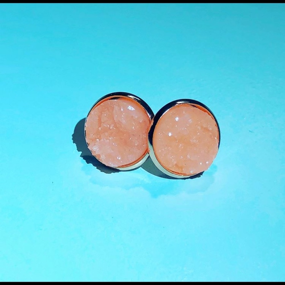 Peach/ Melon Druzy earrings